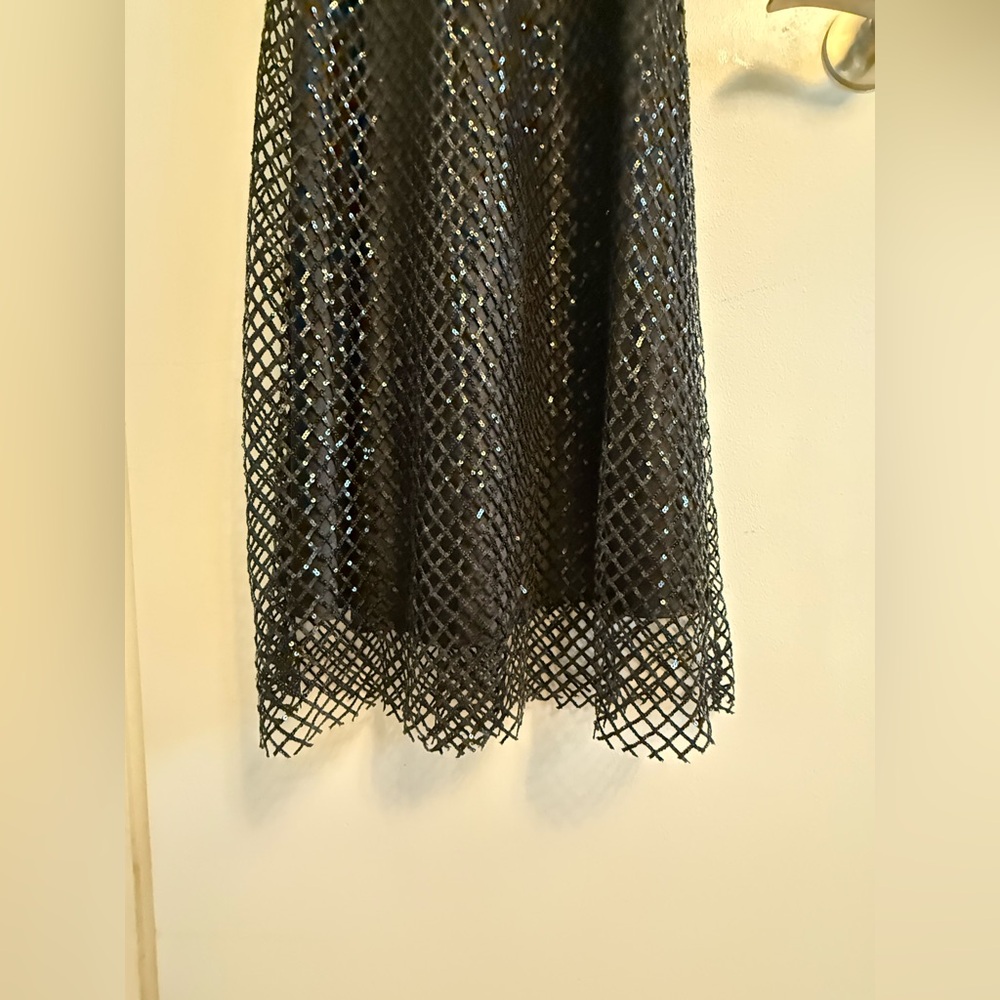 All Saints CHANTELLE SEQUIN MIDI SLIP DRESS size 10 black NWT - Picture 11 of 15
